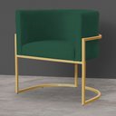 Ver imagem 2 de Poltrona Decorativa Sala Estar Recepção Escritório Luana Base Gold Veludo Verde - Montanaris Decor