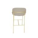 Ver imagem 5 de Kit 2 Banquetas Alta Bancada Base Ferro Dourada Jbv Móveis: Bege