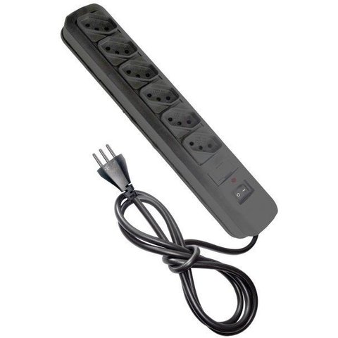 Filtro de Linha Preto com 6 Tomadas Radial 1801.409