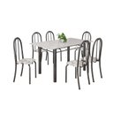 Ver imagem 2 de Conjunto de Mesa Tubular 140cm x 75cm Tampo em Vidro com 6 Cadeiras Iris B Prata/Mart