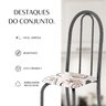 Conjunto de Mesa Tubular 140cm X 75cm Tampo em Vidro com 6 Cadeiras Iris B - 6