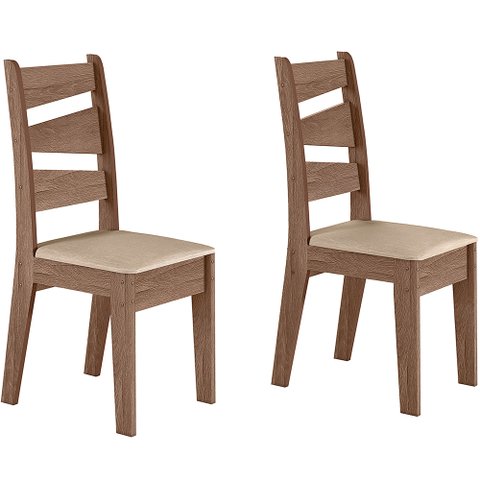 CONJUNTO COM 02 CADEIRAS ISIS - Amêndoa - 51C