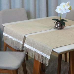 Caminho de Mesa 1 Peça Decorê 1.30m X 46cm 75% Juta / 25% Malva - Bege