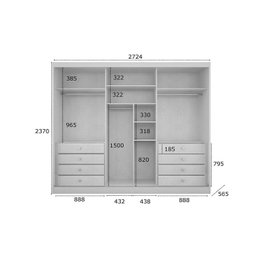 Guarda Roupa Casal 6 Portas e 8 Gavetas c/ Espelho Dello Plus Canela/FendiOff - Novo Horizonte - 2 Guarda Roupa Casal 6 Portas e 8 Gavetas c/ Espelho Dello Plus Canela/FendiOff - Novo Horizonte - 2