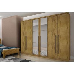 Guarda Roupa Casal 6 Portas e 8 Gavetas c/ Espelho Dello Plus Canela/FendiOff - Novo Horizonte - 8 Guarda Roupa Casal 6 Portas e 8 Gavetas c/ Espelho Dello Plus Canela/FendiOff - Novo Horizonte - 8
