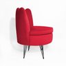 Poltrona Decorativa Dália com Puff Chloe Hairpin Legs Preto Suede Vermelho - 6