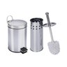 Kit Lixeira Aço Inox 3 Litros + 1 Escova Sanitária Healer - 1