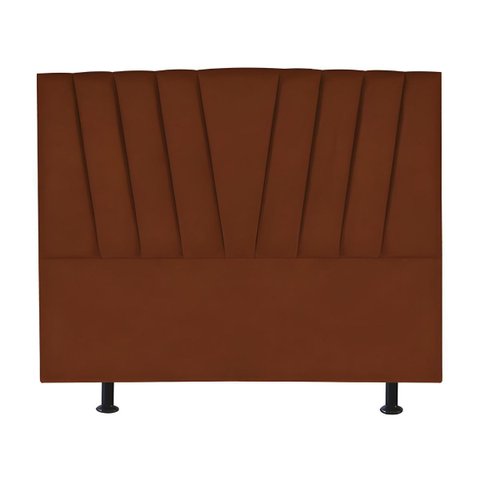 Cabeceira Estofada Cama Casal Queen Size 160 Cm Malu Veludo:terracota