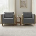 Ver imagem 1 de Kit 2 Poltronas Aviv para Sala Escritório Recepção Linho Premium Easy Clean Corino Premium Luxo