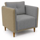 Ver imagem 2 de Kit 2 Poltronas Aviv para Sala Escritório Recepção Linho Premium Easy Clean Corino Premium Luxo