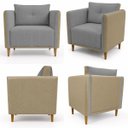 Ver imagem 6 de Kit 2 Poltronas Aviv para Sala Escritório Recepção Linho Premium Easy Clean Corino Premium Luxo