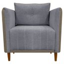 Ver imagem 3 de Kit 2 Poltronas Decorativas para Sala e Recepção Aviv Corino e Linho Premium Cores