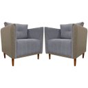 Ver imagem 1 de Kit 2 Poltronas Decorativas para Sala e Recepção Aviv Corino e Linho Premium Cores