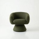 Ver imagem 2 de Poltrona Orgânica Giratoria Redonda Sala Venus Confortável Elegante Sapatas Plásticas Linho Verde