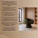 Ver imagem 7 de Poltrona Orgânica Giratoria Redonda Sala Venus Confortável Elegante Sapatas Plásticas Linho Verde