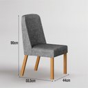 Ver imagem 3 de Conjunto Jantar 4 Cadeiras Maciça 1,35x90 Iza - Arbo Design - Cinamomo Linho Cinza