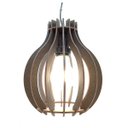 Ver imagem 1 de Lustre Luminária Pendente de Madeira Mdf Mod. Bali Tabaco