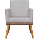 Ver imagem 3 de Kit 8 Poltronas Decorativas Lis Corino e Linho Cores Pé Palito 30 Cm Castanho