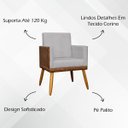 Ver imagem 6 de Kit 8 Poltronas Decorativas Lis Corino e Linho Cores Pé Palito 30 Cm Castanho