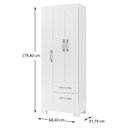 Ver imagem 4 de Guarda-roupa 3 Portas 2 Gavetas Gr3223 Branco Rio Grande Rodial Móveis