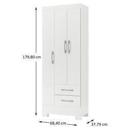 Guarda-roupa 3 Portas 2 Gavetas Gr3223 Branco Rio Grande Rodial Móveis - 4