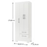 Guarda-roupa 3 Portas 2 Gavetas Gr3223 Branco Rio Grande Rodial Móveis - 4