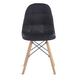 Kit 4 Cadeiras de Jantar Preta Botonê Ayanna Healer Couro Sintético - 2