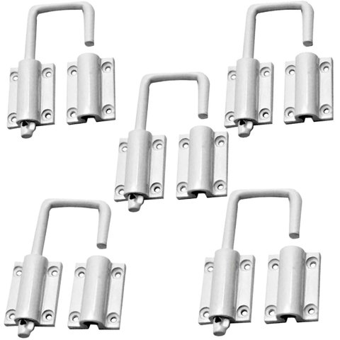 KIT 05 TRINCOS DE ALUMÍNIO PARA PORTA CAMARÃO - BRANCO