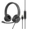 Fone De Ouvido Modelo Headset Com Microfone Externo Conexão Usb Na Cor Preta GEONAV - 4