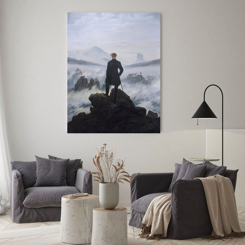 Quadro Decorativo Tela Canvas Conceito Caminhante Sobre o Mar de Névoa - Caspar Friedrich - 150x100  - 2