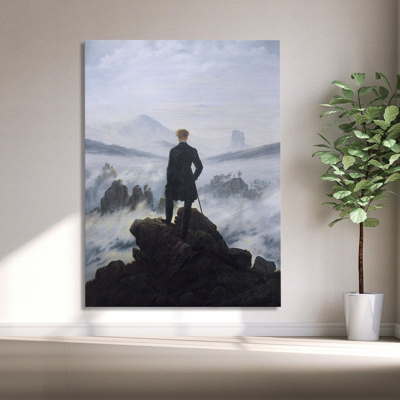 Quadro Decorativo Tela Canvas Conceito Caminhante Sobre o Mar de Névoa - Caspar Friedrich - 150x100  - 4