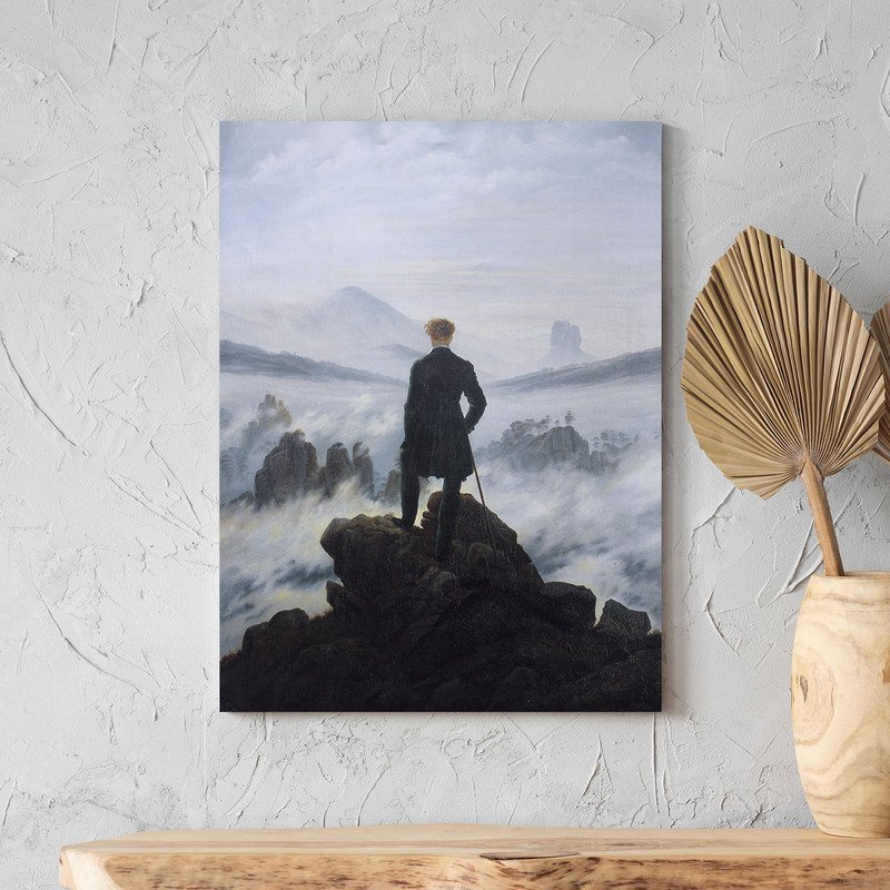 Quadro Decorativo Tela Canvas Conceito Caminhante Sobre o Mar de Névoa - Caspar Friedrich - 150x100  - 1