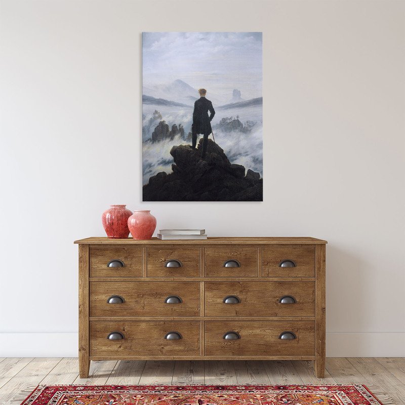 Quadro Decorativo Tela Canvas Conceito Caminhante Sobre o Mar de Névoa - Caspar Friedrich - 150x100  - 5