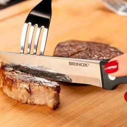 Jogo Talheres de Churrasco Jumbo 8 Peças 4 Garfos 4 Facas - 3