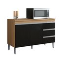 Ver imagem 2 de Balcão Gabinete Cozinha Andréia 120cm 2 Portas com Tampo Mdp Amêndoa/preto - Desk Design