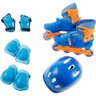 Kit Patins Infantil 35/38 Azul com Laranja - Brink+ - 2