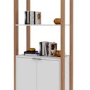 Ver imagem 5 de Estante para Livros Multiuso com 2 Portas e 1 Prateleira Amêndoa com Branco Az1009 Tecnomobili