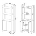 Ver imagem 4 de Estante para Livros Multiuso com 2 Portas e 1 Prateleira Amêndoa com Branco Az1009 Tecnomobili