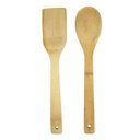 Ver imagem 1 de Jogo de Utensílios 2 Peças Bambu Reforçado Espatula e Colher - Talheres para Uso Domestico - Panami