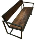 Ver imagem 3 de Banco Namoradeira de Aço Ferro Madeira Robusto Cor Preto Estilo Industrial Na-01