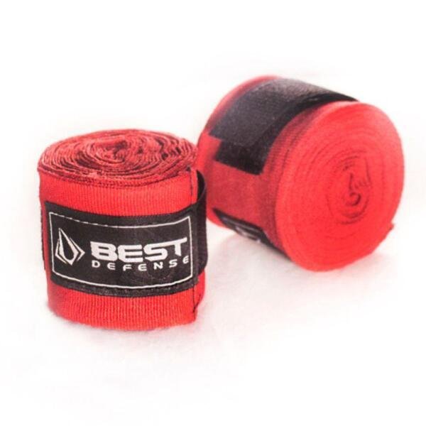 Kit Boxe Muay Thai Luva+Bucal+Bandagem 3M - Vermelho - 16Oz - 4
