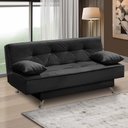 Ver imagem 1 de Sofá Cama 1,80m Flavia Suede Preto Rover & Beato