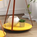 Ver imagem 4 de Conjunto de Mesa Apoio Lateral Redonda Sofia Pés Ferro Cobre Amarelo
