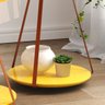 Conjunto de Mesa Apoio Lateral Redonda Sofia Pés Ferro Cobre Amarelo - 4