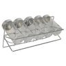 Porta Tempero Condimento De Vidro 5 Potes Horizontal De Inox - 3