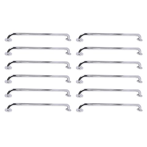 Barra de Apoio 70cm Inox Kit 12 Unidades Acessibilidade Idoso Cadeirante Gestante Criança Casa Banhe