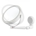 Ver imagem 3 de Espelho Giratorio 360 Graus LED 3 Tons Touch 5x Aumento Bateria Recarregavel USB Ajustavel Banheiro 
