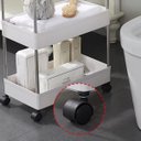 Ver imagem 3 de Carrinho Organizador 4 Andares Cozinha Lavanderia Banheiro Prateleira Porta Objetos Rodinhas Versati