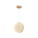 Ver imagem 1 de Pendente Disco Circulo Led 3 Cores Acrílico Dourado 12w Bivolt
