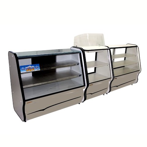 Balcão Expositor Vitrine Comercial Preto 140cm